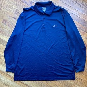 Greg Norman Tessa Elba Blue Long-Sleeve Polo XXL